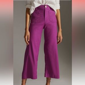 The Colette Cropped Wide-Leg Pants by Maeve - Anthropologie